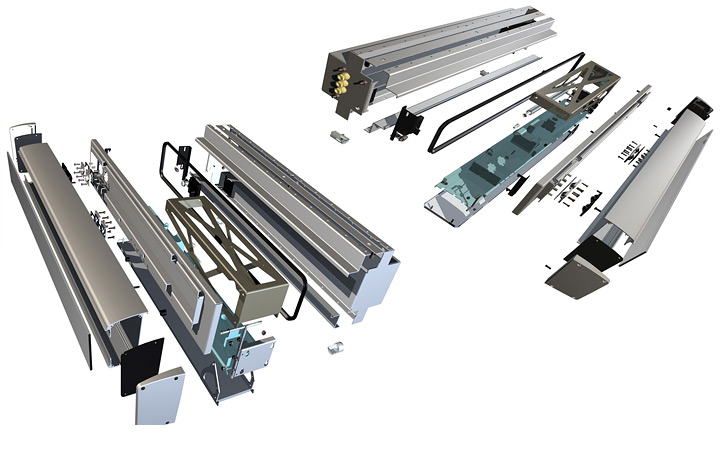 <b>Dynamic Travel Information System Exploded View</b><span><br /> Designed by <b>Bert Lonsain</b> for <b>City of Rotterdam</b> • Created in <a href='/3d-modeling/3d-modeling-cobalt.html'>Cobalt CAD & 3D Modeling Software</a></span>