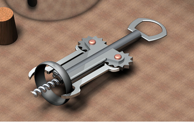 <b>Corkscrew</b><span><br /> Designed by <b>Hummel</b> • Created in <a href='/3d-modeling/3d-modeling-cobalt.html'>Cobalt CAD & 3D Modeling Software</a></span>