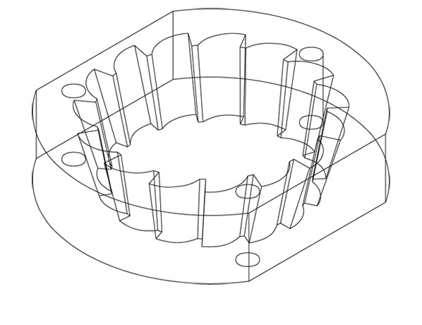 <b>Metal Burrs for M3 Espresso Machine</b><span><br /> Designed by <b><a href='/success-stories/not-your-daily-grind/'>John Bicht</a></b> for <b>Versalab</b> • Created in <a href='/2d-3d-drafting/2d-3d-cad-graphite.html'>Graphite Precision CAD Software</a></span>