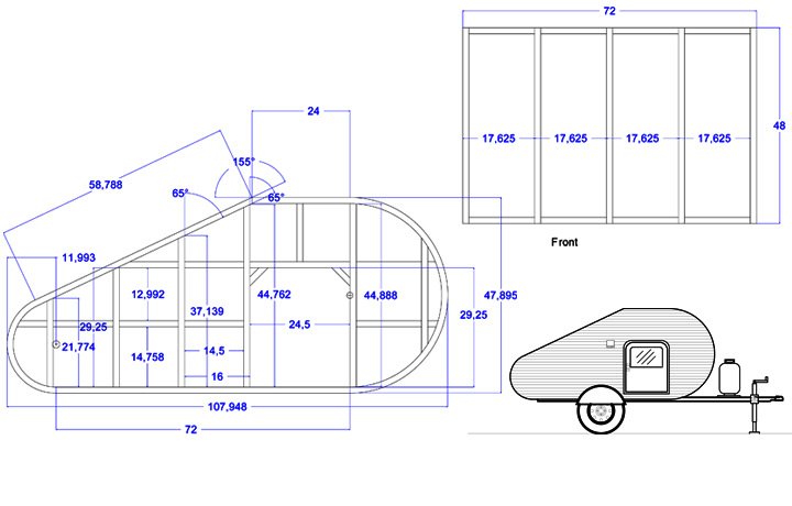 <b>Tear Drop Camper</b><span><br /> Designed by <b>Darrin Bosley</b> • Created in <a href='/2d-3d-drafting/2d-3d-cad-graphite.html'>Graphite Precision CAD Software</a></span>